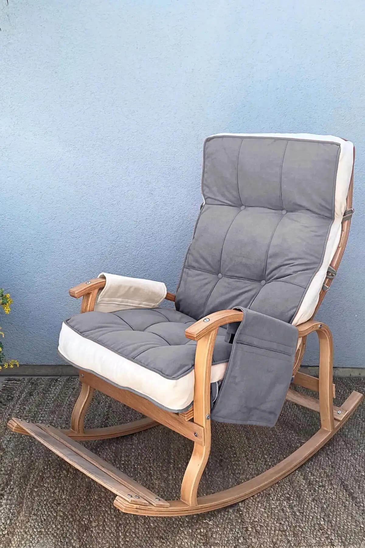 Reyo Home Indigo Gri Krem Sallanan Sandalye: Dayanıklı ve Şık Modern Mobilya Seçeneği