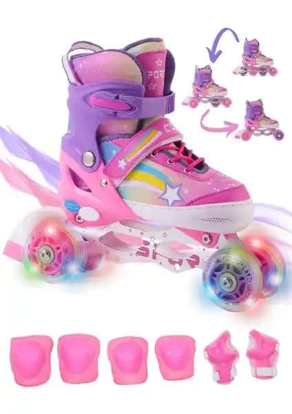 Çocuklar İçin Renkli ve Güvenli LED Işıklı Paten ve Dizlik Seti Özellikleri ve Kullanım Alanları