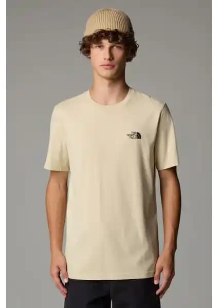 The North Face Erkek Kısa Kollu Bej Tişörtü Günlük ve Spor Kullanım İçin Uygun