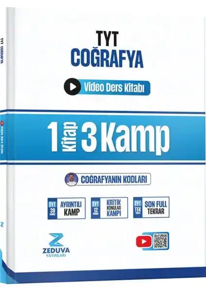 Zeduva Yayınları'ndan Coğrafyanın Kodları TYT Coğrafya 1 Kitap 3 Kamp Video Ders Kitabı