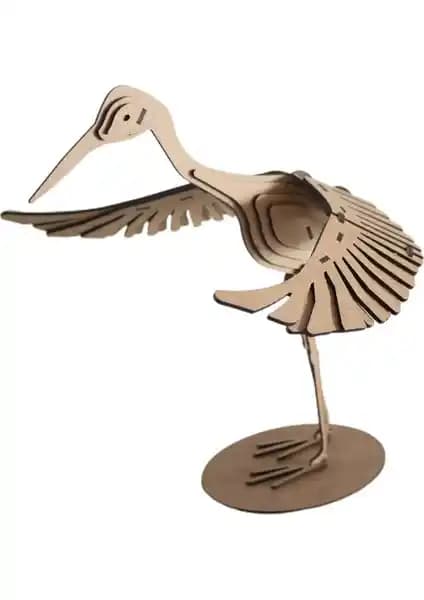 3D Ahşap Turna Kuşu Puzzle: Doğa Temalı Eğitici ve Yaratıcı Dekoratif Yapboz