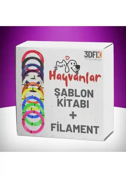 3DFIX 3D Kalem Hayvanlar Tema Seti ile Yaratıcı ve Eğitici Sanat Aktiviteleri