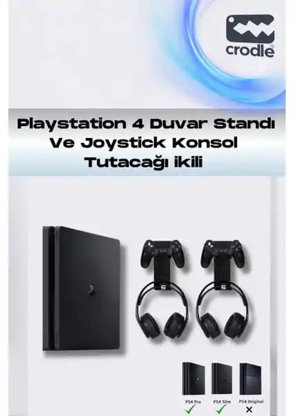 Crodle 3'lü PS4 standı ile oyun alanınızı düzenleyin ve performansı artırın