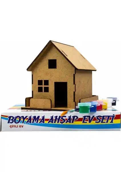 Emin EMİN Ahşap Boyama Ev Seti: Çocuklar ve Gençler İçin Yaratıcı Hobi Ürünü