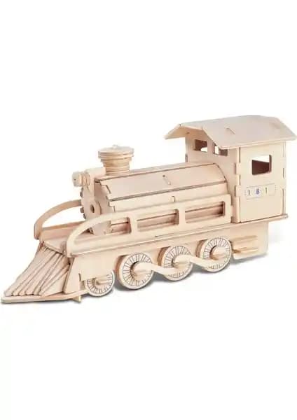 Hayal Sepeti Tren Ahşap Maket Büyük Boy Çocuklar İçin Eğitici ve Yaratıcı Kendin Yap Seti