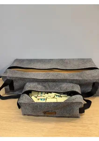 Mady Aksesuar Kırçıllı Gri Okey Takım Çantası Şıklık ve Fonksiyonellik Bir Arada