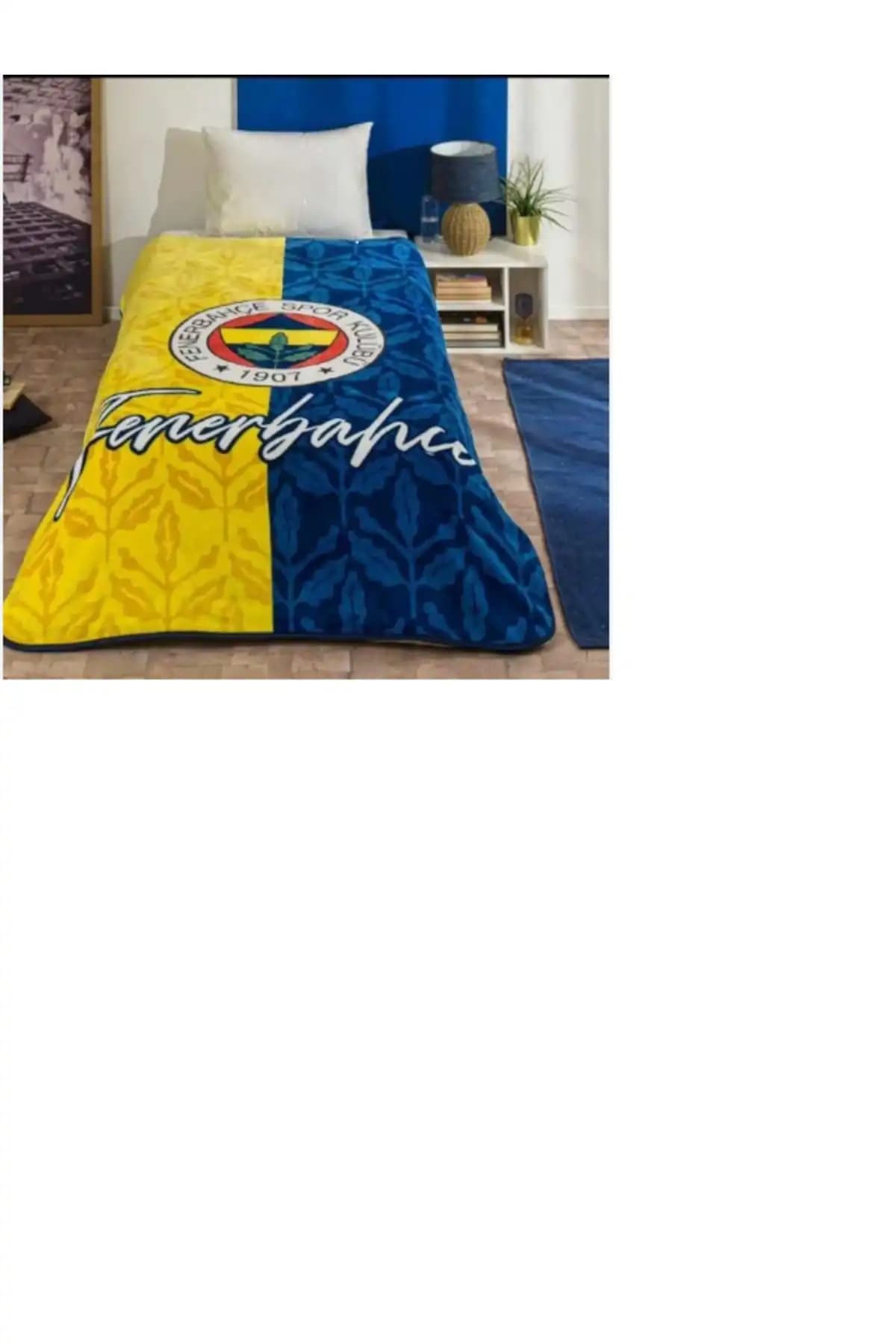 Fenerbahçe Lisanslı Tek Kişilik Battaniye Yatak ve Oturma Alanları İçin Şık ve Konforlu Tasarım