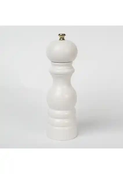 Glios Beyaz Ahşap Tuz ve Karabiber El Değirmeni 18 Cm - Estetik ve Dayanıklı Mutfak Aksesuarı