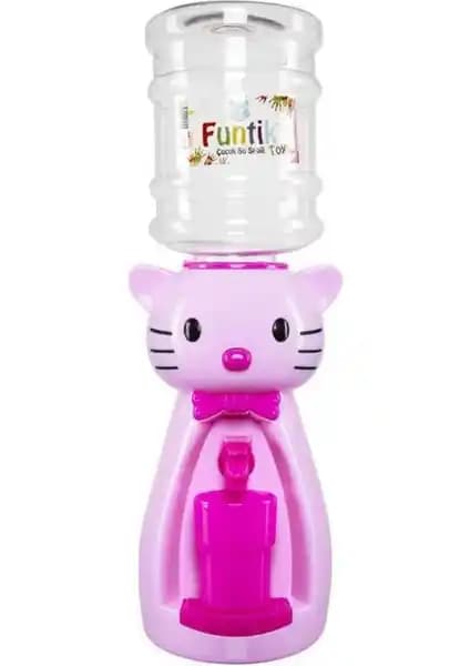 Teknotrust Funtik Kedi Çocuk Su Sebili Pembe Sağlıklı ve Eğlenceli Kullanım Kolaylığı