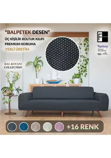 Faiend Antrasit Likrali ve Balpeteği Desenli Koltuk Örtüsü Karşılaştırması 2