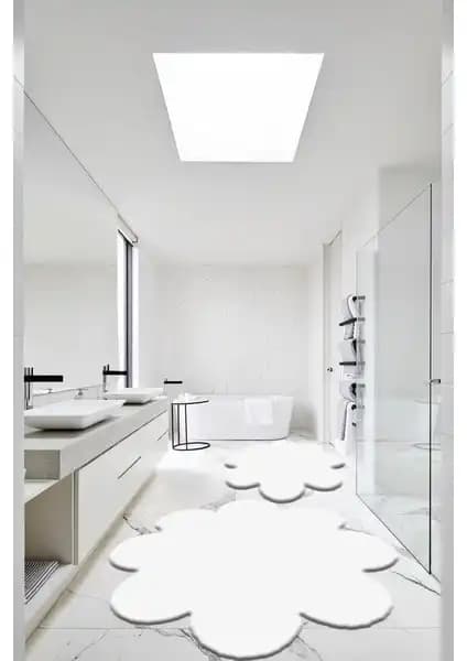 Balat Halı 2'li Banyo Paspası Karşılaştırması: Beyaz ve Koyu Gri Modelleri 1