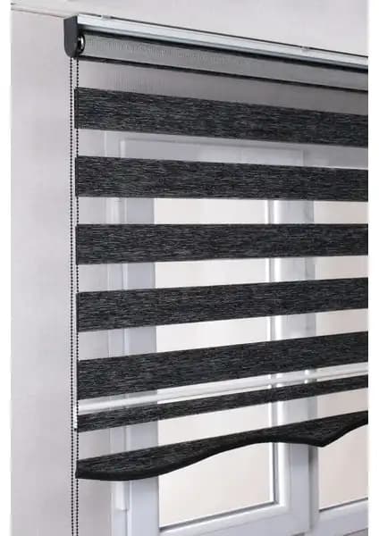 Bizden Perde Brillant Etekli Antrasit Modelleri Güneşlik ve Zebra Stor Perde Seçenekleri 1