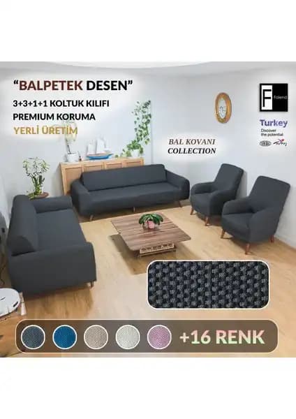 Faiend Antrasit ve Jakarlı Düz Desen Koltuk Kılıfı Karşılaştırması 1