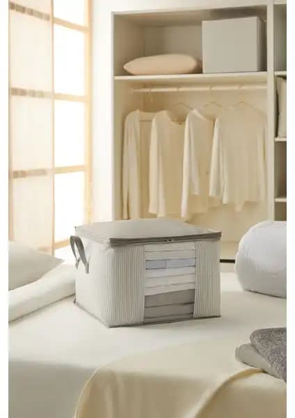 Ocean Home Textile Hurçları Karşılaştırması: Küçük ve Orta Boy Gri Çizgili Saklama Çözümleri 2