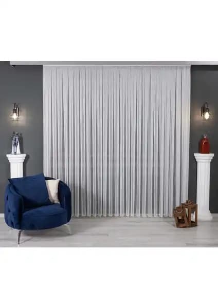 Perhal Taç Zincir Tül Perde Karşılaştırması 1/2 Seyrek Pile ve 1/3 Sık Pile Modeli 2