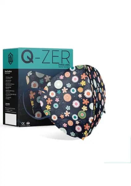Medizer Qzer Siyah ve Lacivert Çiçek Desenli FFP2 N95 Maskelerin Karşılaştırması 2