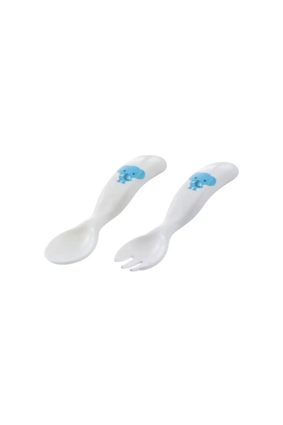 Eğitici Ergonomik Bebek Mama Kaşık Çatal Seti: Güvenli ve Dayanıklı Bebek Beslenme Gereçleri