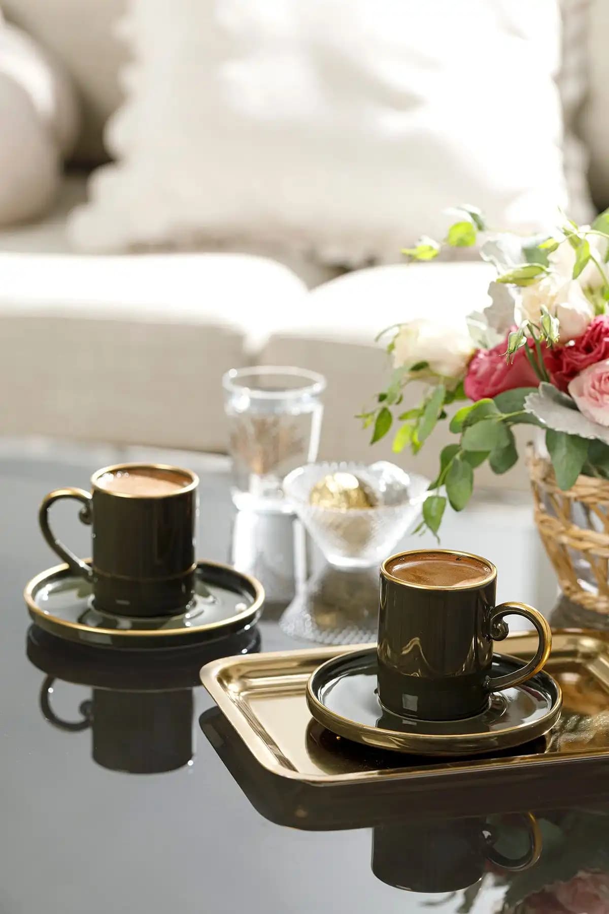 İngiliz Home Stripes Porselen 2'li Kahve Fincan Takımı Modern ve Şık Tasarım