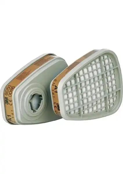 3M 6051 A1 Organik Gaz Buhar Maske Filtresi Endüstriyel Solunum Güvenliği için Uygun