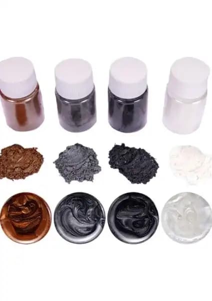 Brtrkimya Brtr 4 Renk Siyah Sedefli Epoksi Metalik Toz Pigment Seti Özellikleri ve Kullanımı