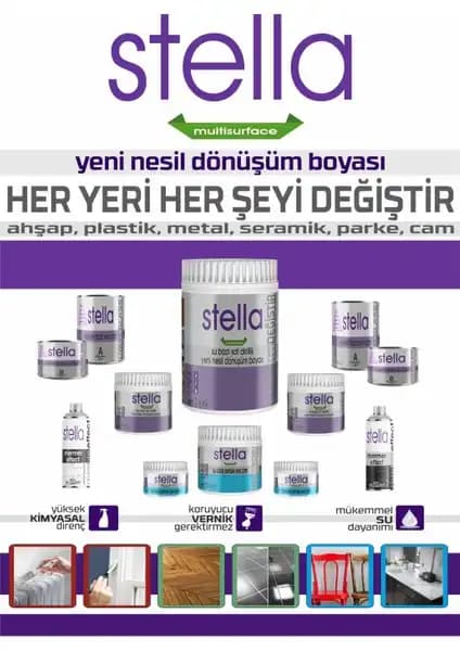 Stella Saf Akrilik Boya: Çok Yönlü, Su Dayanımlı ve Parlak Yüzeyler İçin Modern Boya Çözümü