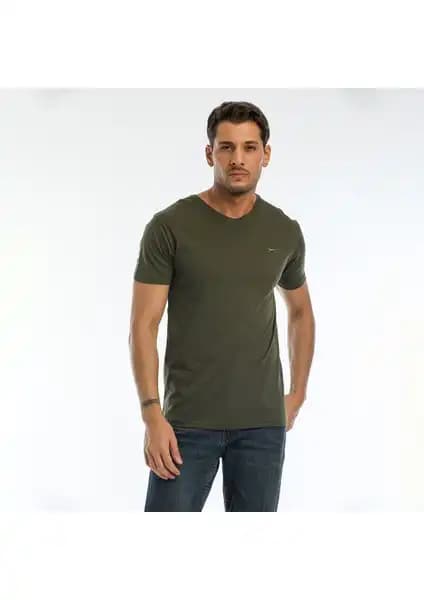 Slazenger SARGON KTN Erkek Tişört Koyu Yeşil - Şıklık ve Konfor Bir Arada
