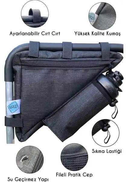 URZ Bisiklet Çantası Üçgen Kadro Arası Suluk Hazneli Dayanıklı ve Kullanışlı Tasarım