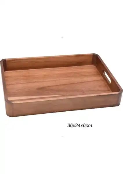 Akasya Dikdörtgen Küçük Boy Tepsi: Şık ve Dayanıklı Sunum ve Dekorasyon Ürünü