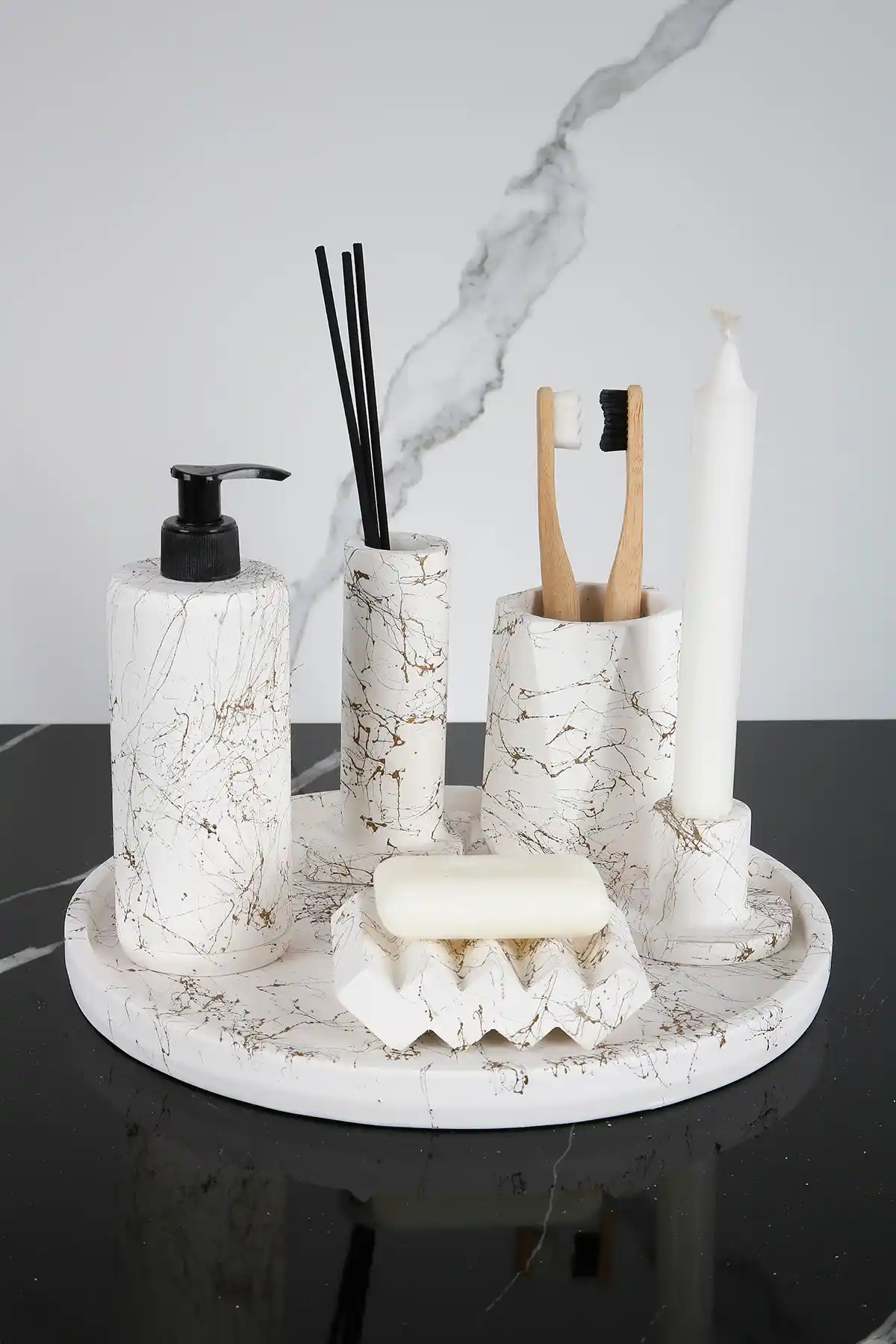 Betonmall 6 Parça Beton Banyo Seti Modern ve Dayanıklı Tasarım Çözümü