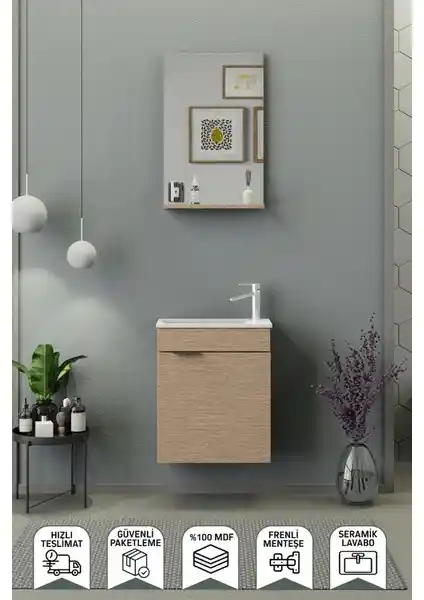 Biani Fix Arya 50 cm Bej Banyo Dolabı Detaylı İnceleme ve Özellikleri