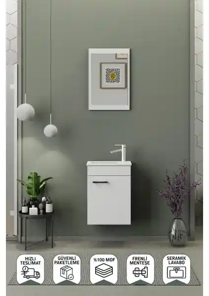 Biani Fix Arya Mini 42 Cm Banyo Dolabı Modern ve Dayanıklı Tasarım Özellikleri
