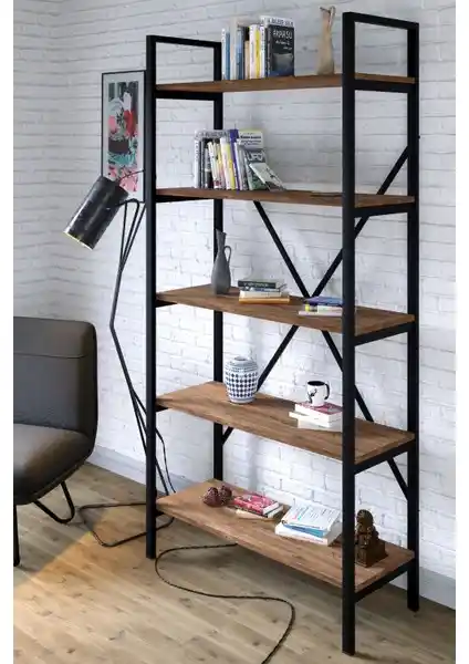 Ceramical Metal Ayaklı 5 Raflı Kitaplık Modern ve Dayanıklı Tasarımıyla Öne Çıkıyor