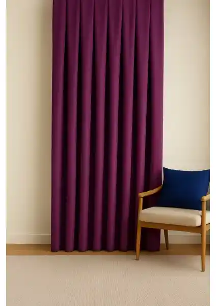 Cortibo Barcelona Kadife Dokulu Vişne Renkli Fon Perde 80x250 cm Şık ve Dayanıklı Tasarım