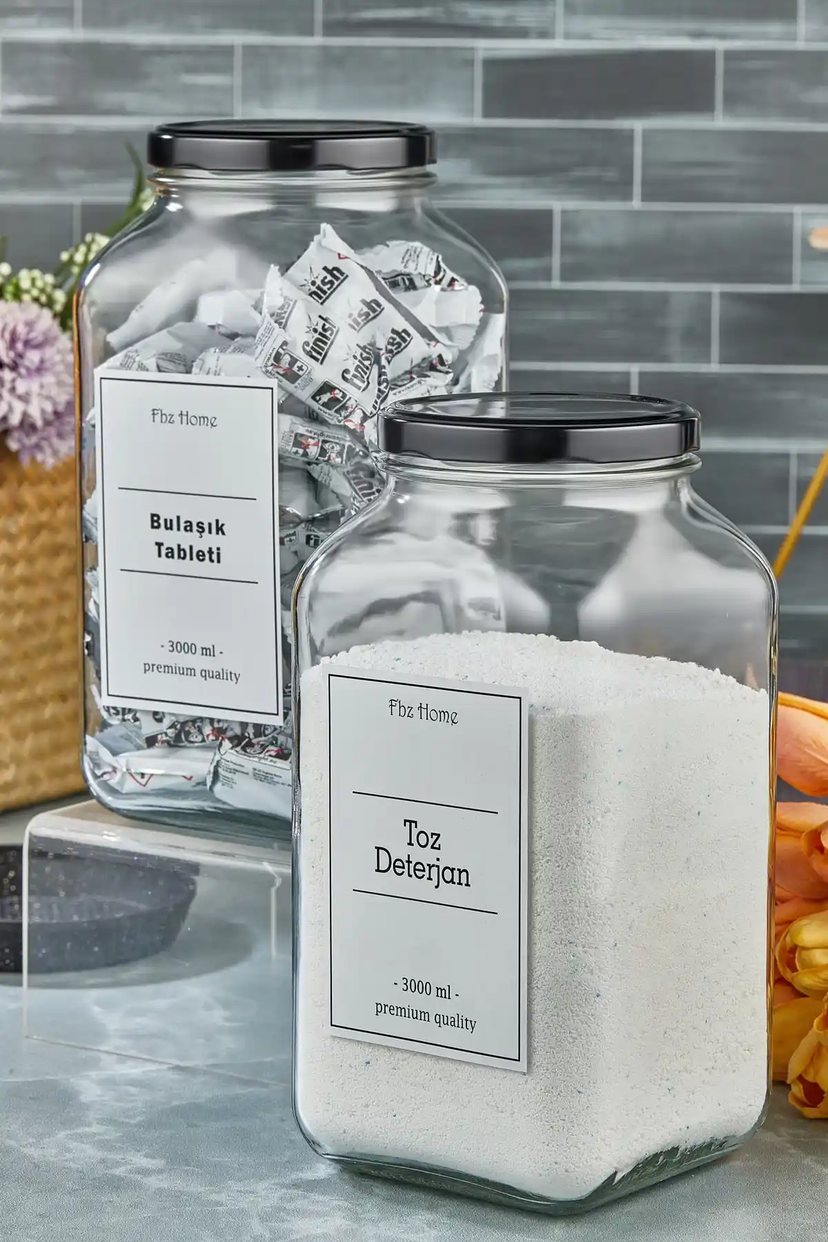 FBZhome 2'li Toz Deterjan ve Bulaşık Tableti Seti: Estetik ve Dayanıklı Temizlik Çözümü