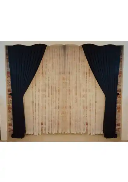 Figen Perde Koyu Lacivert Kadife Fon Perde Estetik ve Fonksiyonellik Sunan Modern Tasarım