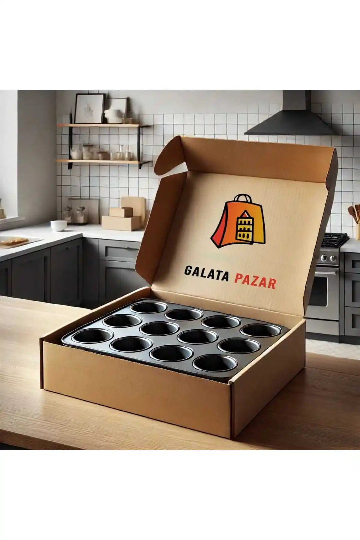 Galata Pazar 12'li Metal Muffin ve Cupcake Kalıbı Dayanıklı ve Pratik Pişirme Aracı