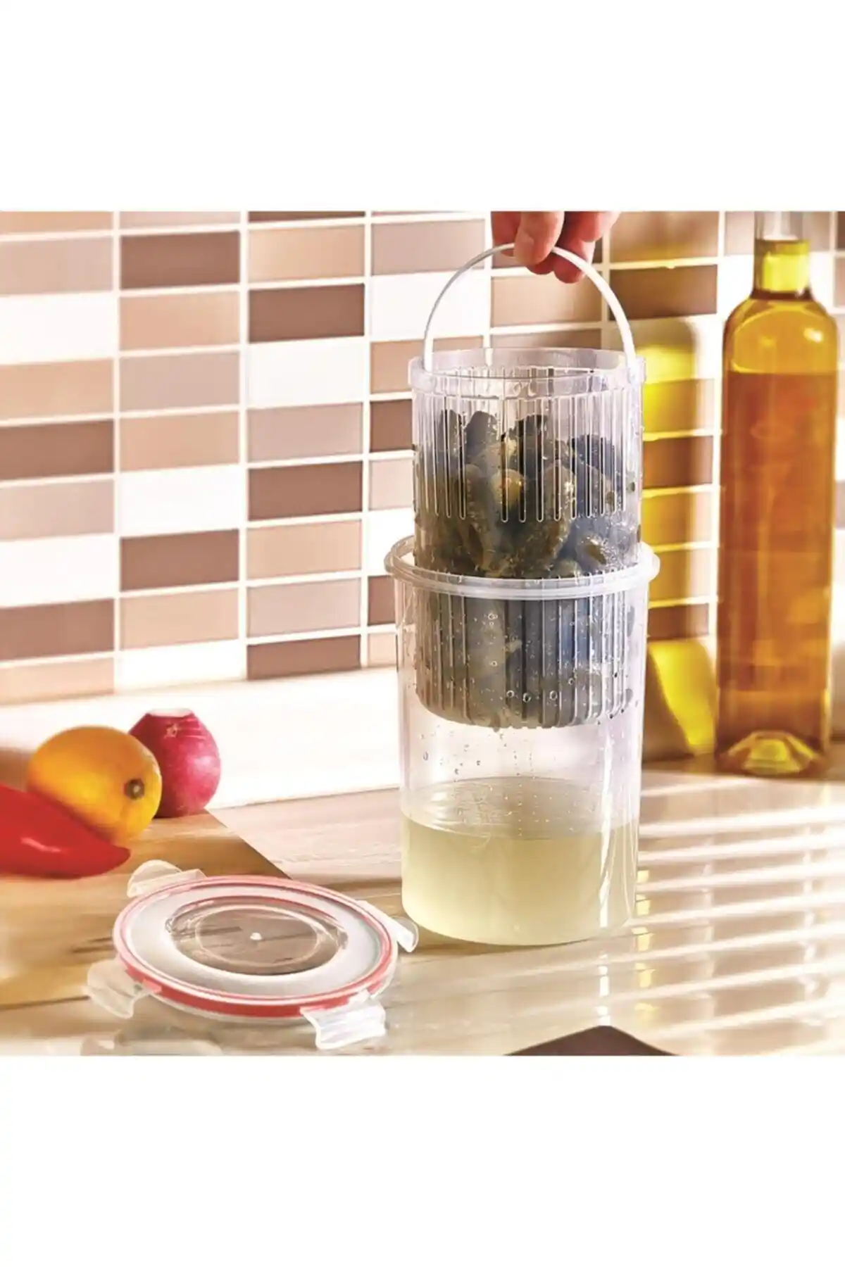 Genel Markalar Süzgeçli Saklama Kabı: Dayanıklı ve Estetik Mutfak Saklama Çözümü