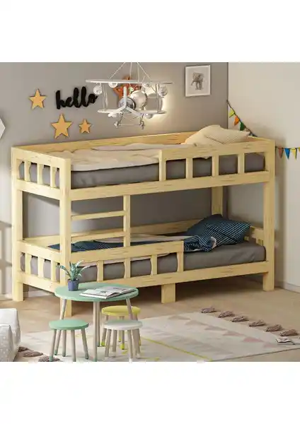 Givayo Wood Stefani Montessori Yatak Ranza: Doğal Ahşap ve Güvenli Tasarım Özellikleri