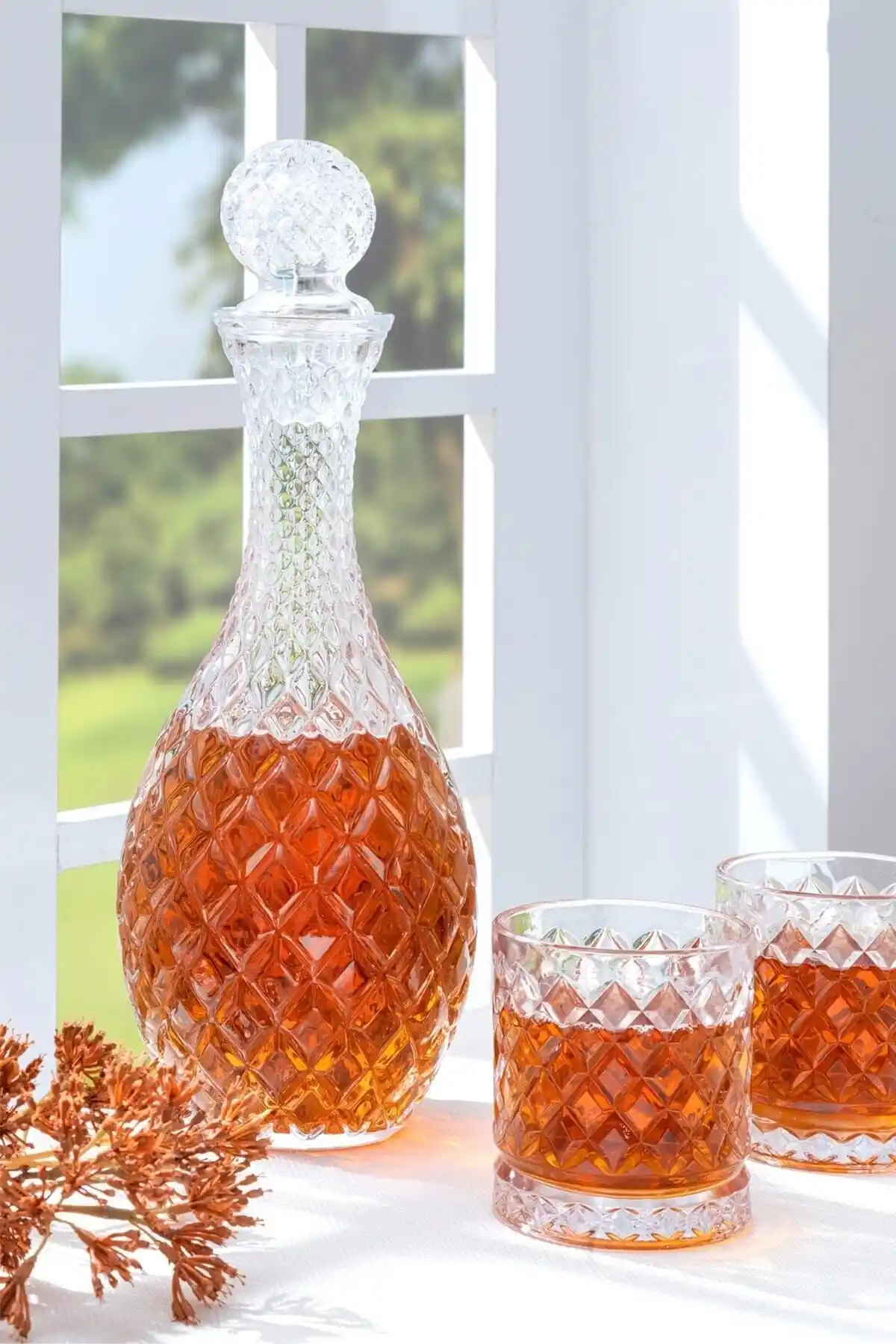 Glamis Selen Concept El Yapımı Cam Sürahi ve Bardak Seti Doğal ve Estetik Tasarım