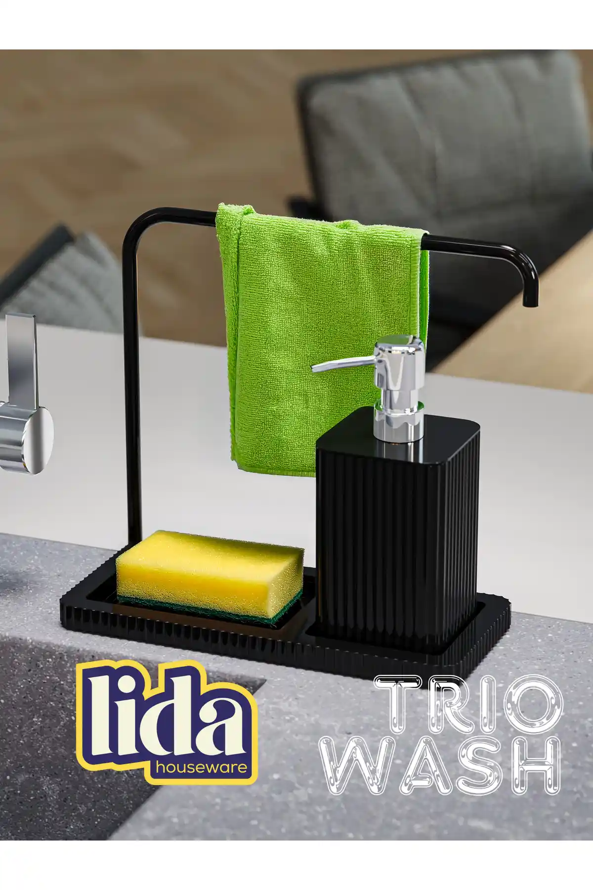 Lida Houseware TrioWash Çok Fonksiyonlu Mutfak Organizeri Modern ve Şık Tasarım