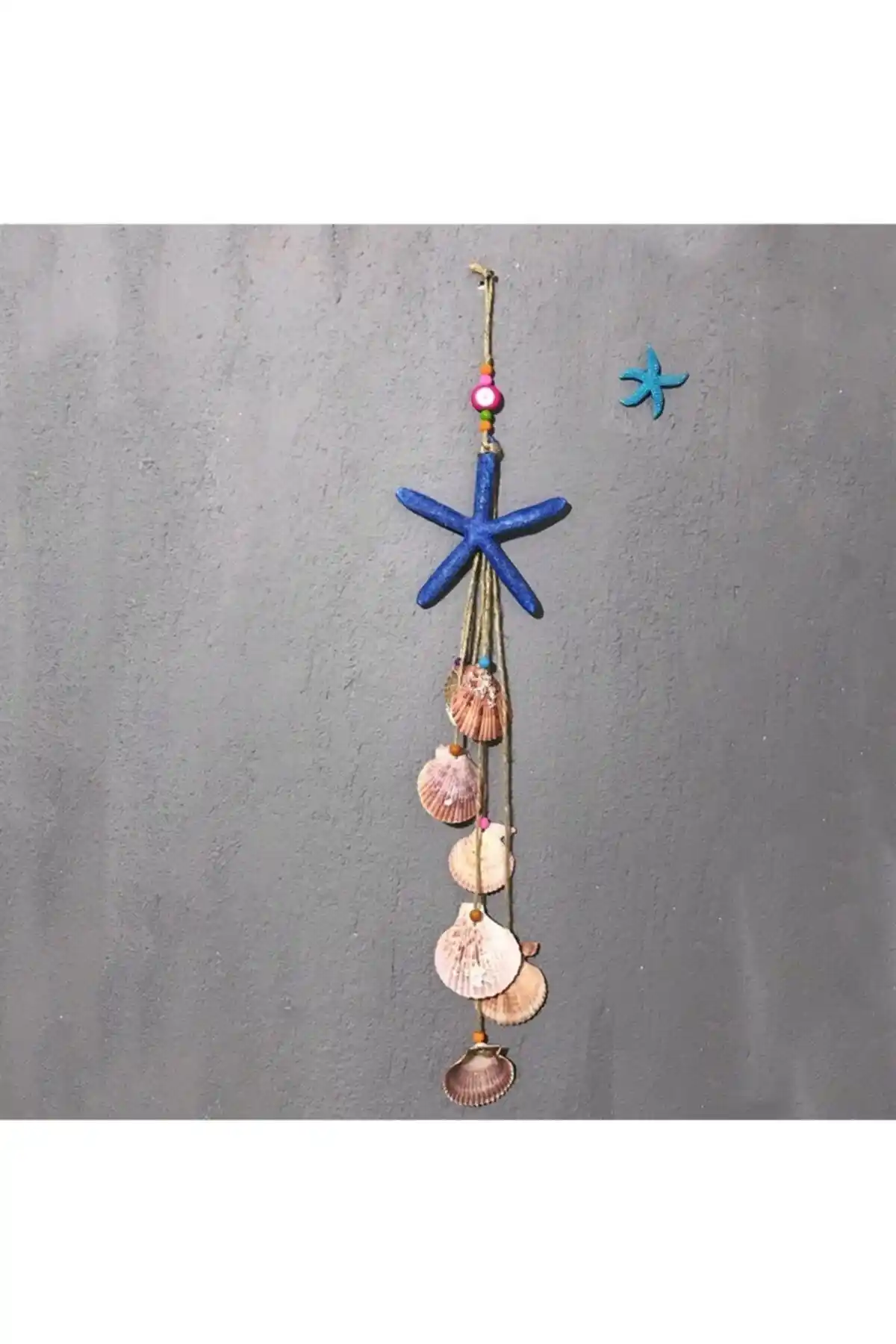 Mavi Deniz Yıldızı Rüzgar Çanı Dekoratif Süs Evinize Deniz Esintisi Katın