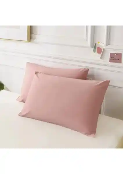 MODELHOME Pudra Renkli Pamuklu Kumaştan Kapaklı Yastık Kılıfı: Estetik ve Dayanıklı Tasarım