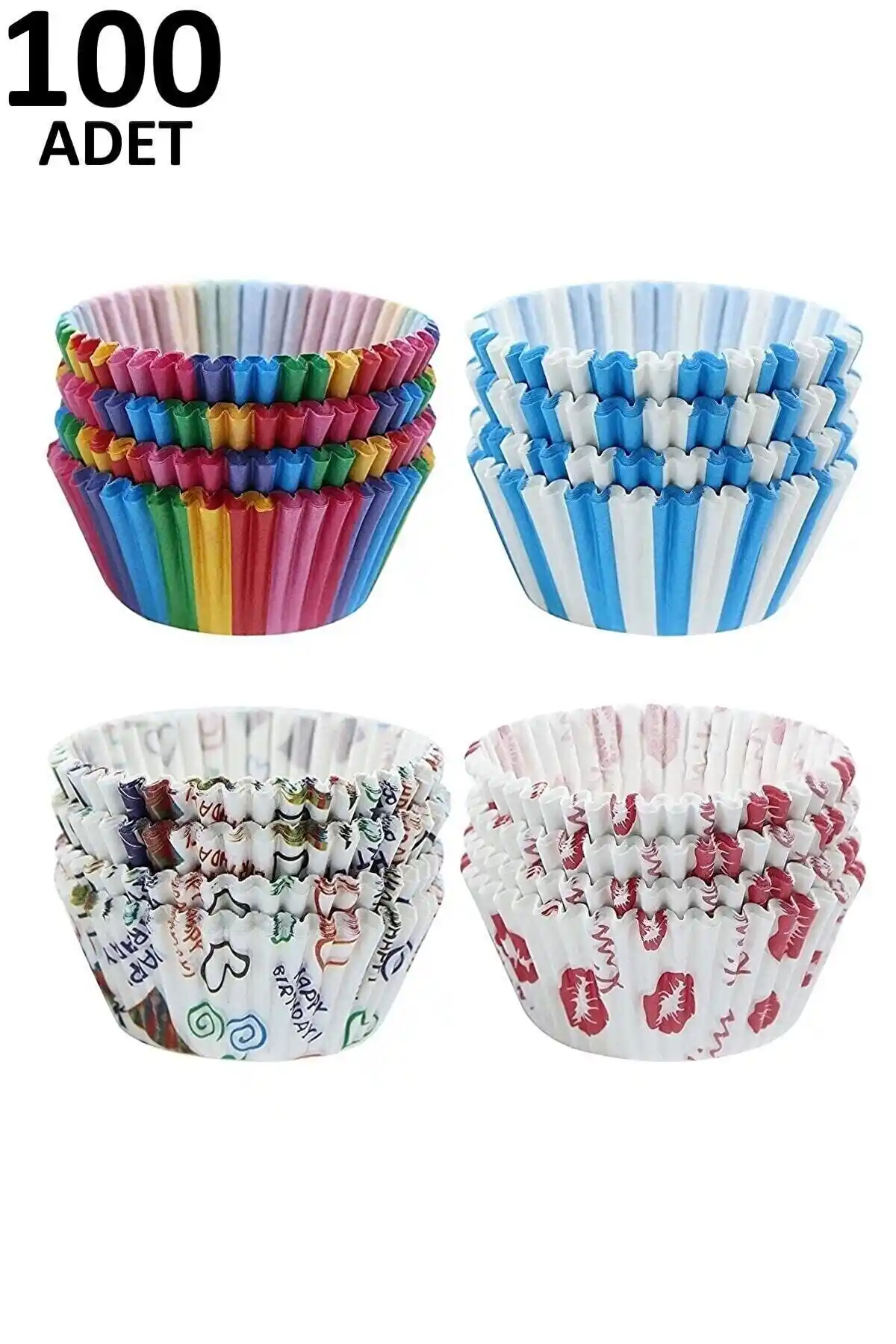 MODGER 100 Adet Renkli Muffin Cupcake Kağıdı - Dayanıklı ve Estetik Mutfak Gereci