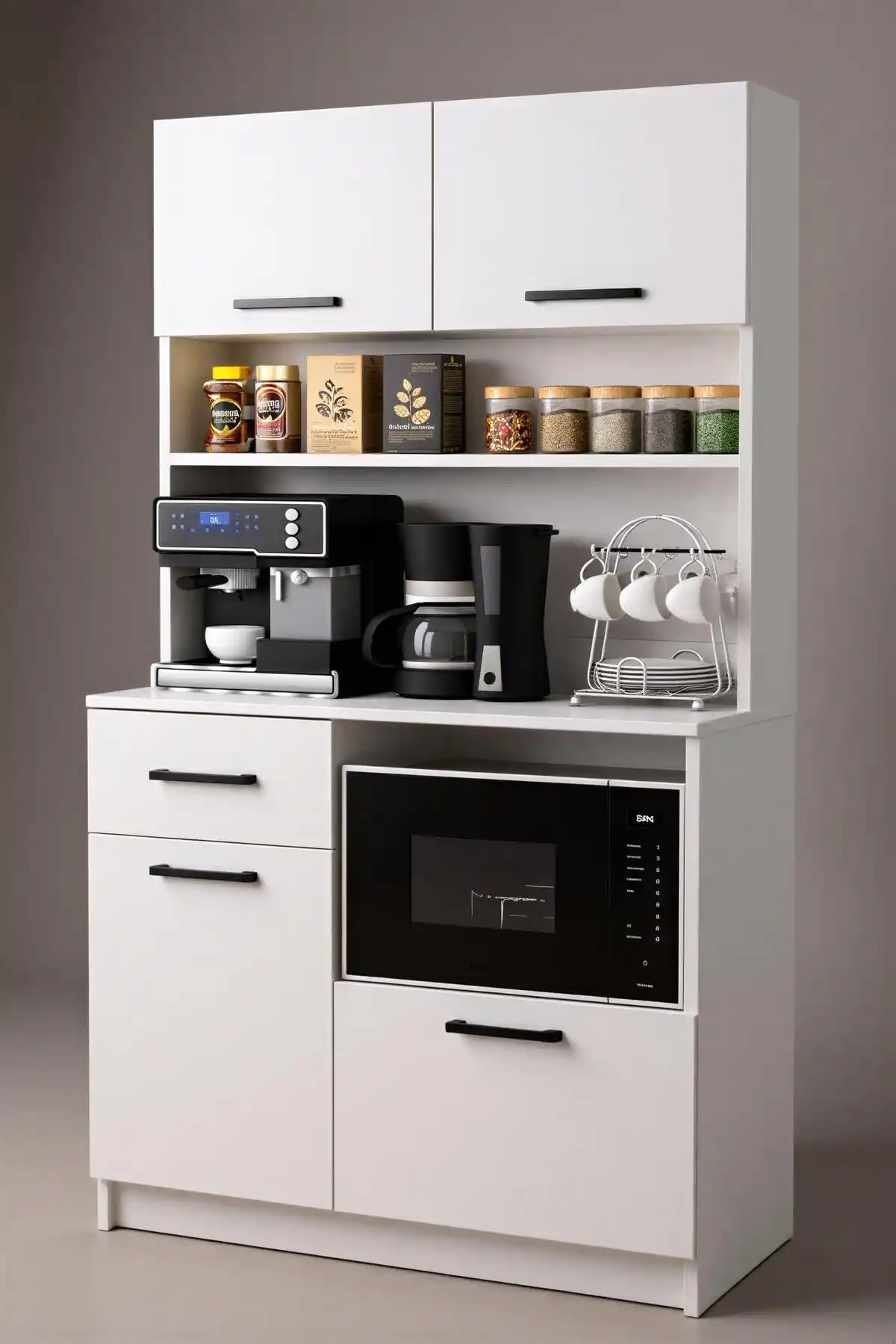 Moonlife Kahve Köşesi Dolabı: Modern ve Şık Tasarımıyla Fonksiyonel Depolama Çözümü