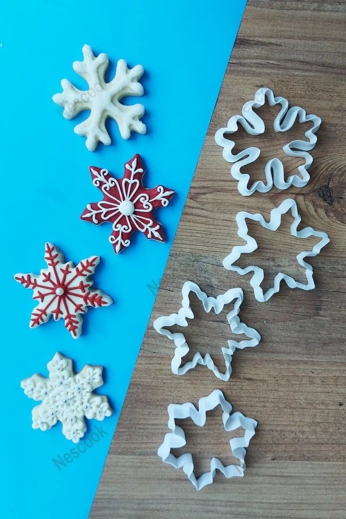 Nescook 4'lü Kar Tanesi Kurabiye Kalıbı Yılbaşı ve Özel Günler İçin Pratik Şekillendirme Aracı