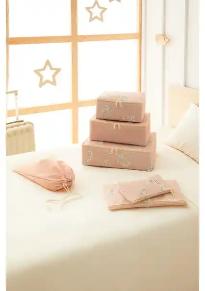 Ocean Home Textile 6'lı Deniz Kızı Temalı Çocuk Odası Valiz Düzenleyici Seti