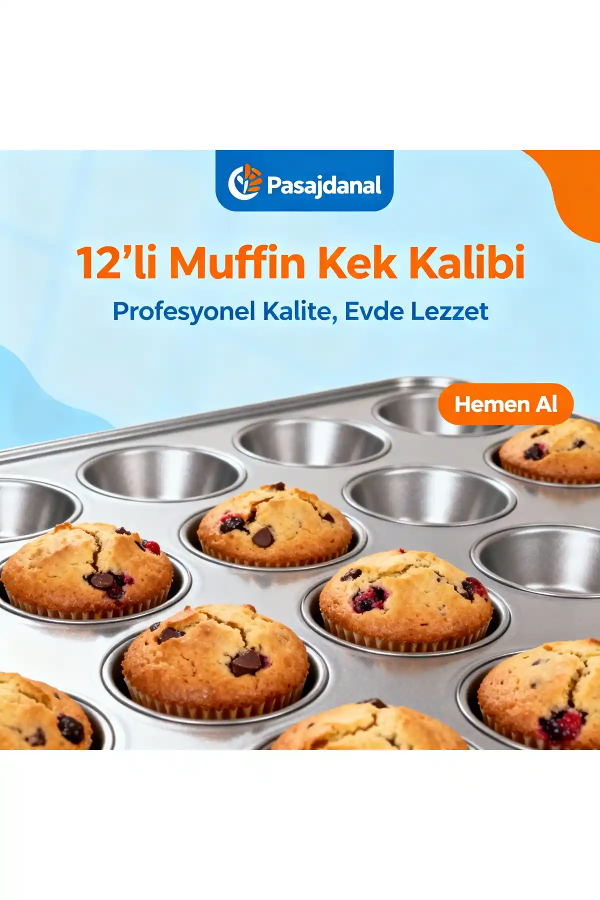 Pasajdanal 12'li muffin kek kalıbı: dayanıklı ve yapışmaz mutfak gereci