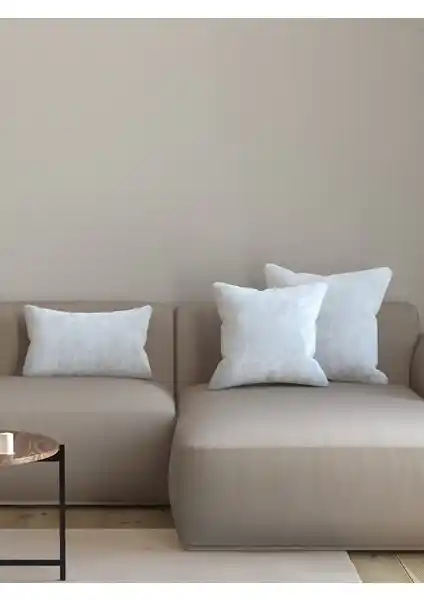 Pastel Kadife Dokulu Beyaz Renk Kırlent Yastık Kılıfı Estetik ve Fonksiyonellik Sunar