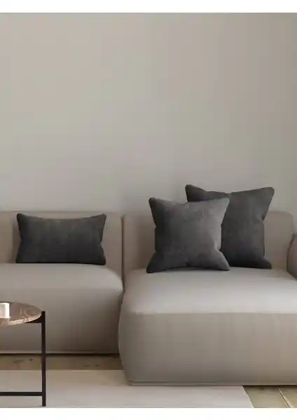 Pastel Kadife Dokulu Çakıl Rengi Kırlent Yastık Kılıfı: Estetik ve Dayanıklı Ev Dekorasyonu İçin Uygun