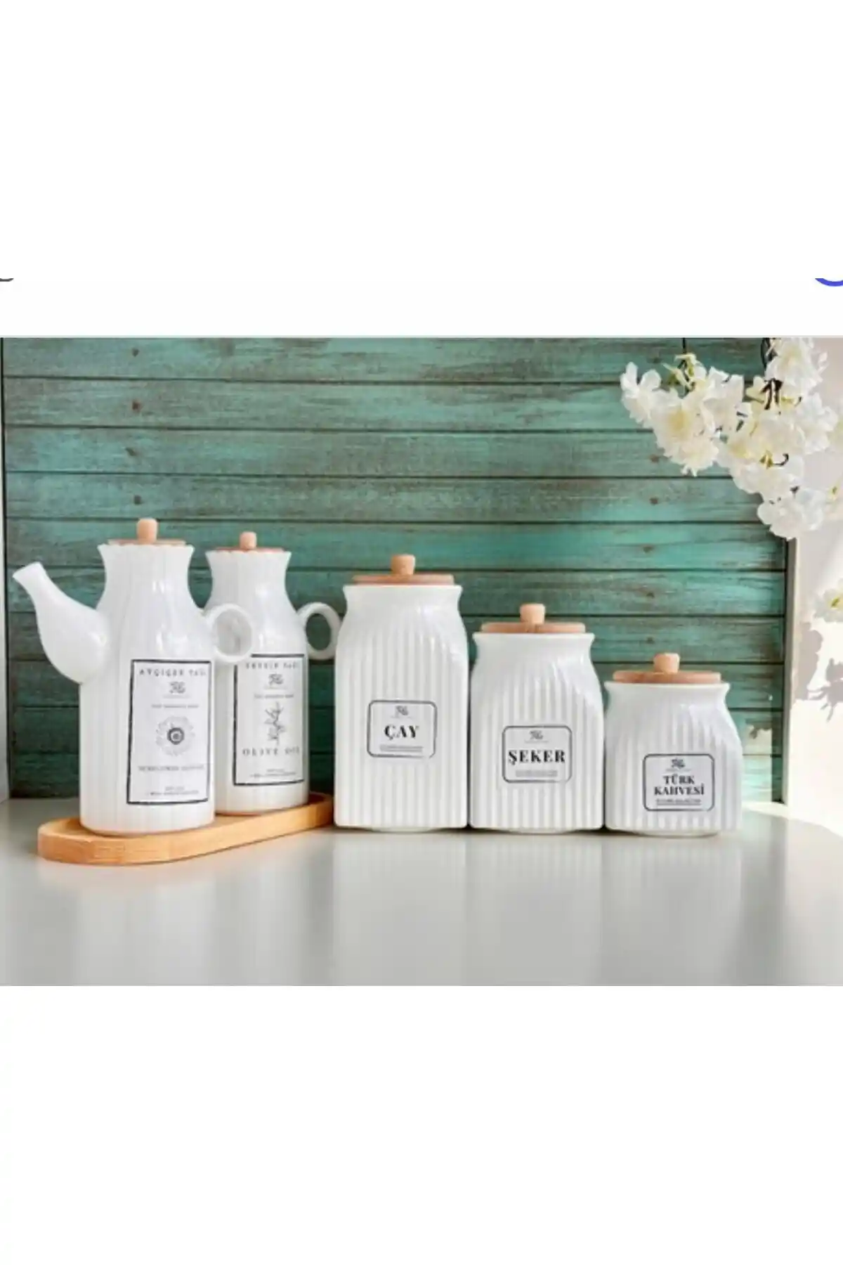 Pembelia Life 6 Parça Bambu Standlı Porselen Yağdanlık ve Kavanoz Seti İncelemesi